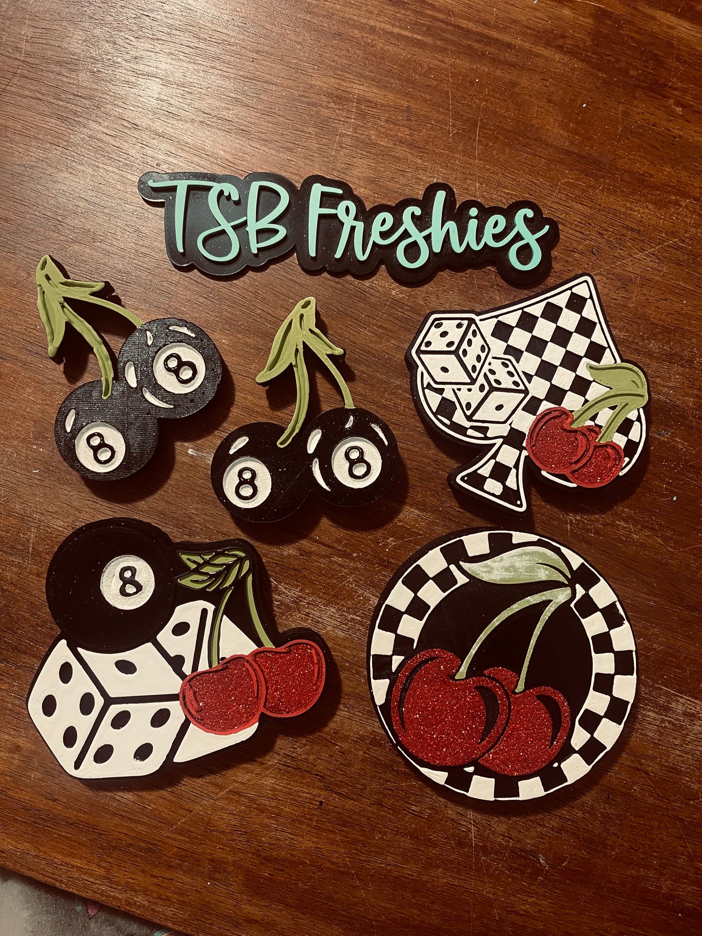 8 Ball with Dice and Cherries