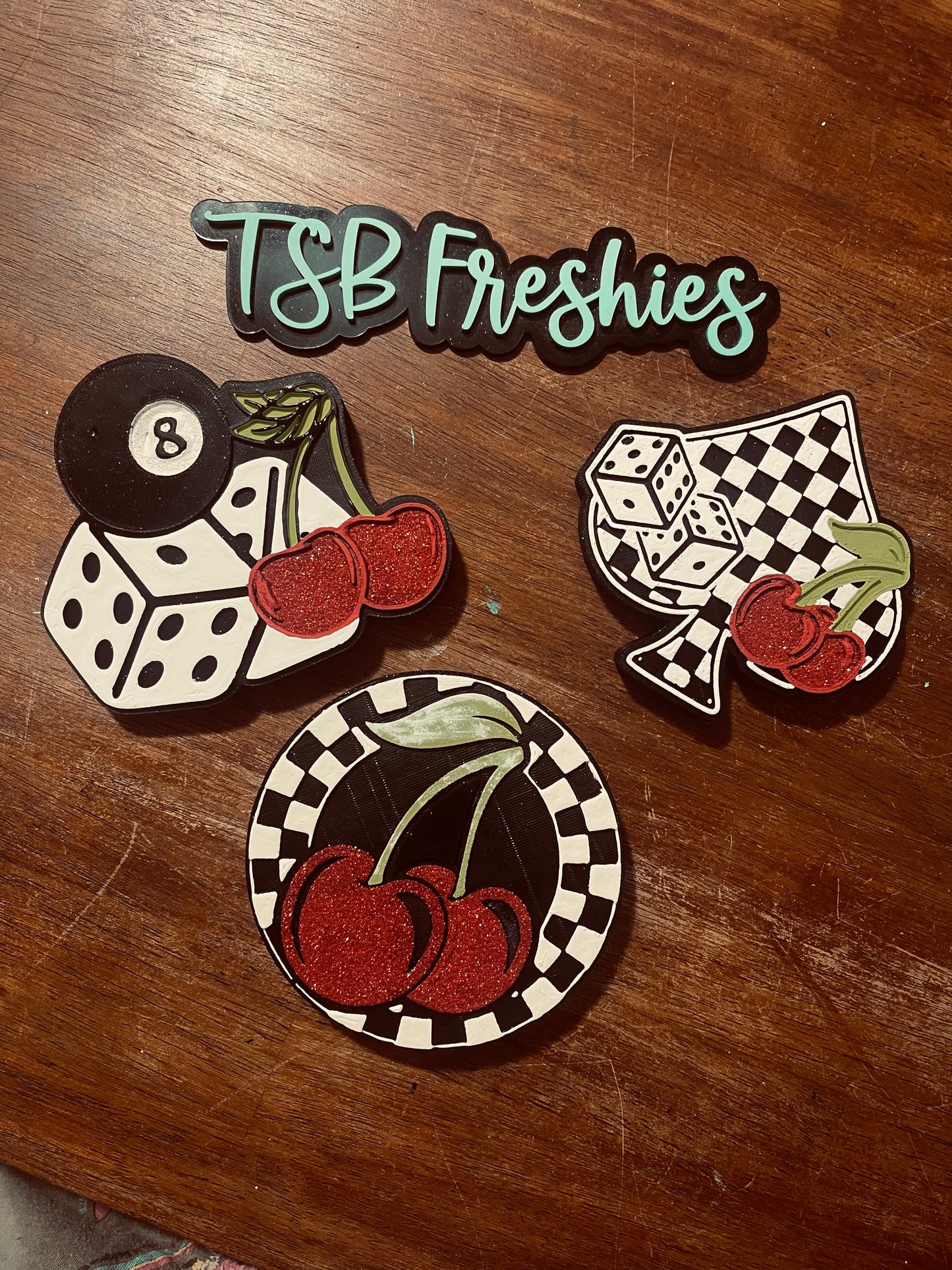 8 Ball with Dice and Cherries