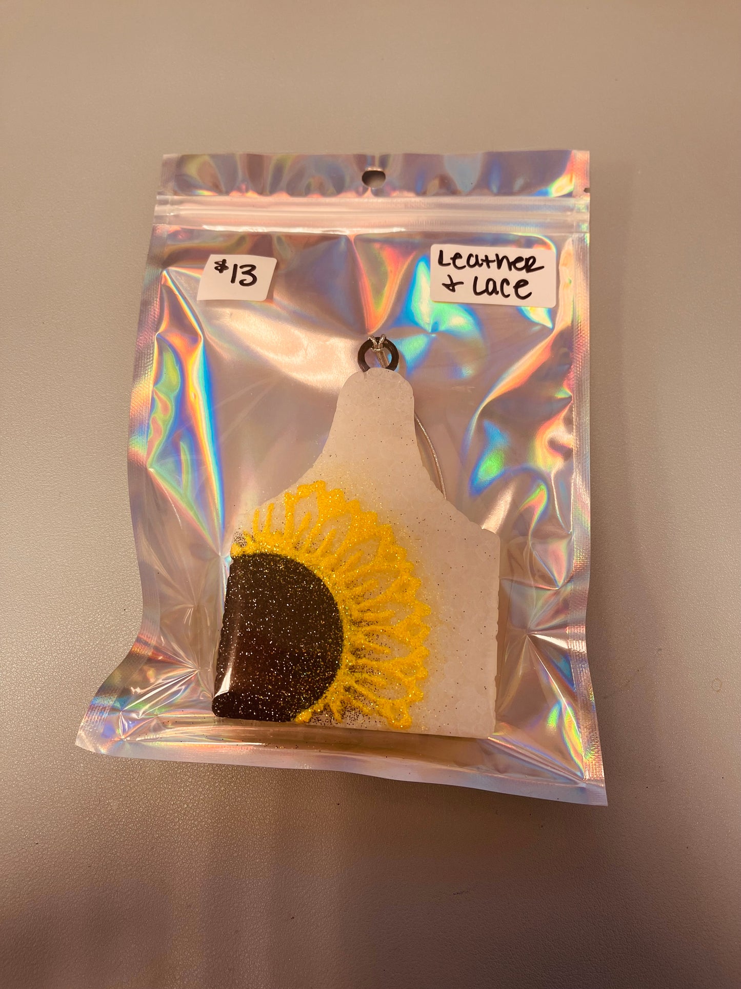 Cow Tag with Sunflower