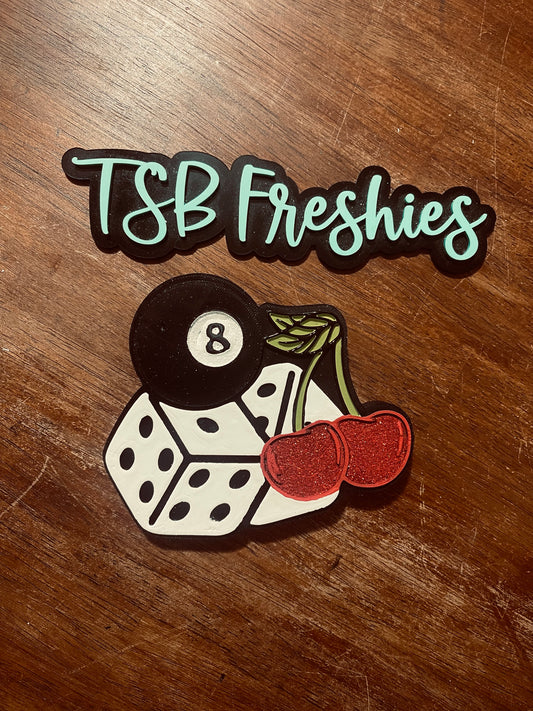 8 Ball with Dice and Cherries