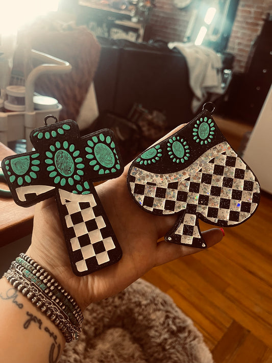 Checkered and Blossom Spade