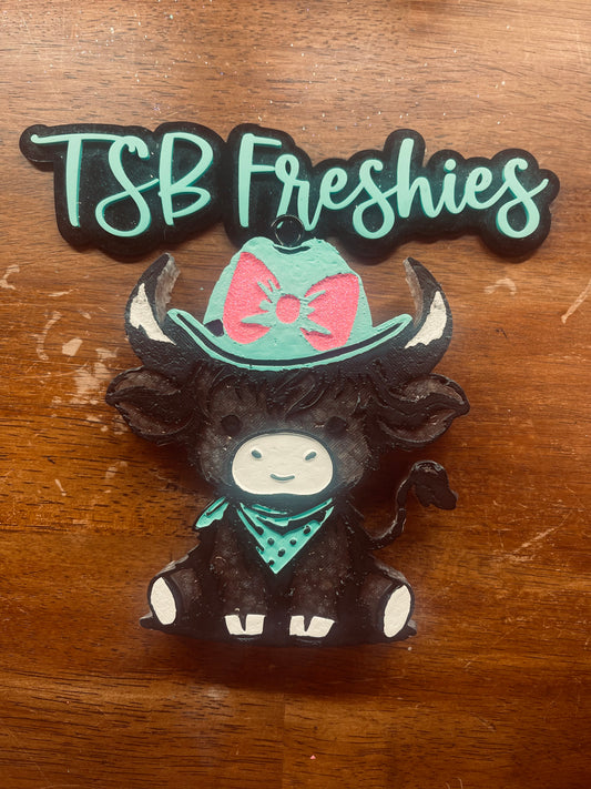 Bow Hat Highland Cow