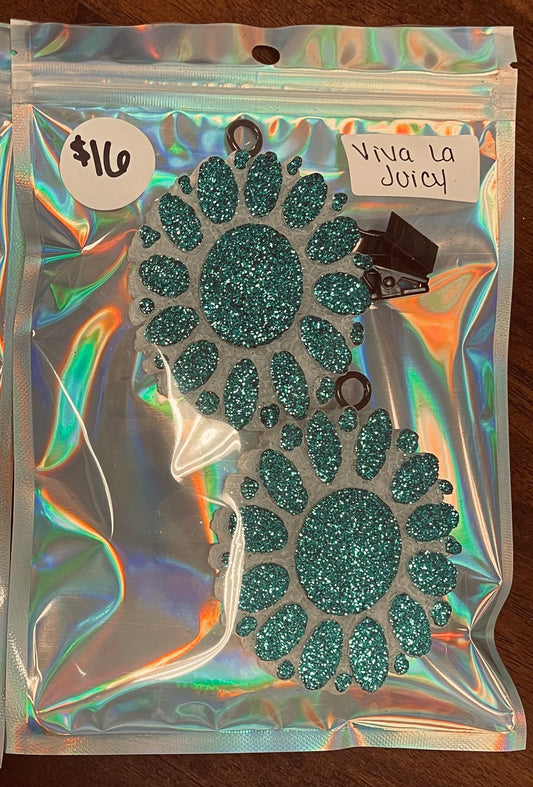 Turquoise Concho Vent Clips