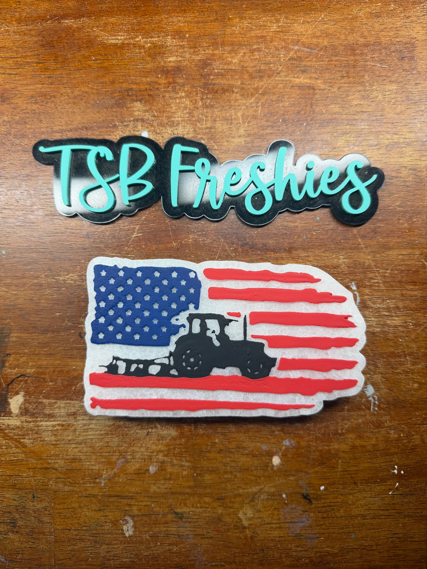 American Flag with Tractor